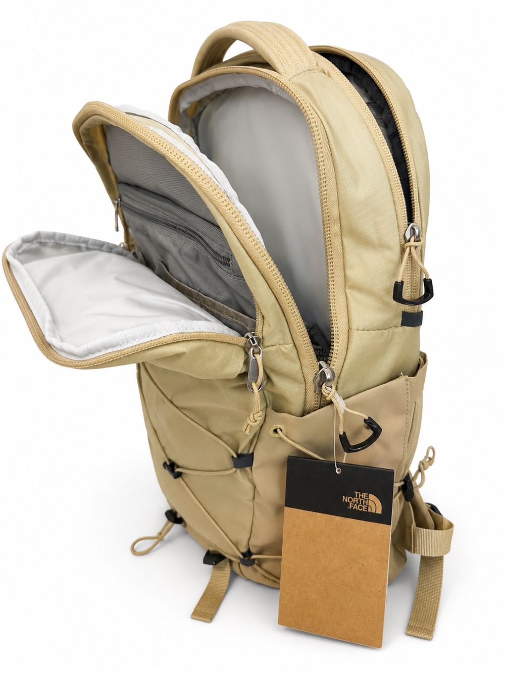 The North Face Men's Khaki stone Everyday Backpack with Bungee Front - Picture 3 of 6
